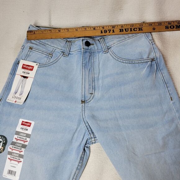 Wrangler Jeans Boys Loose Blue Sz 16 Regular Denim Pant Kid School Skater 5 Star - Picture 11 of 14